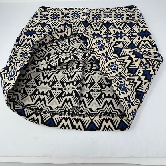 VTG 8 Divided 80s Skirt Mini Women Sz4 Native American Print Artsy Sturdy Cream - Picture 2 of 9